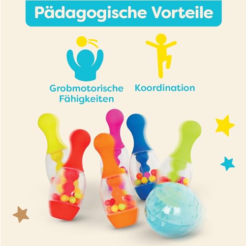 B. Play – Kegelspiel für Kinder – Bowling Set Kinder mit 6 Kegeln und Kugel – Indoor und Outdoor Spielzeug – Kinderspielzeug – ab 2 Jahren – Auf geht’s zum Bowling