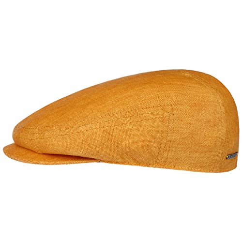 Stetson Descott Linen Flat Cap Men Yellow 7 3/8
