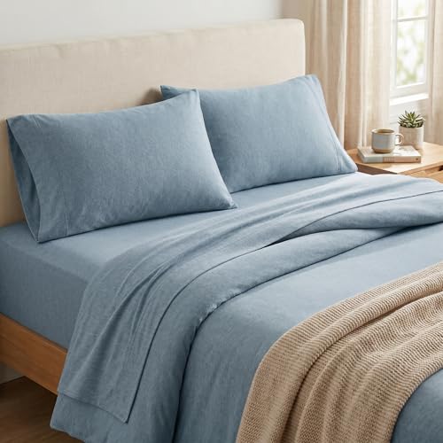 Drap toutes saisons bleu camée U.S. Polo Assn. pour lit douillet