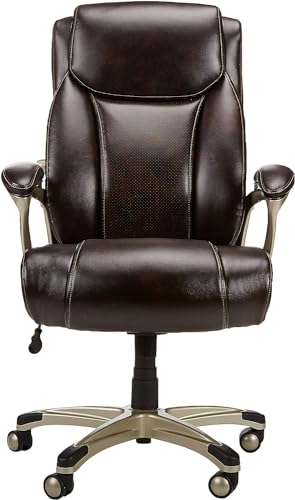 Amazon Basics Big & Tall Executive Office Desk Chair with Lumbar Support, Adjustable Height, 350 Lb Capacity, Black Pewter Finish, 28.5" D x 30.25" W x 47.9" H - Image 5