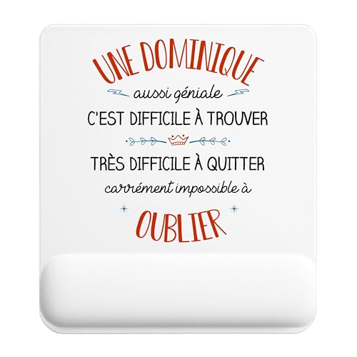 Planetee Tapis de Souris Une Dominique Aussi géniale | Accessoire Bureau Ergonomique - Idéal pour Anniversaire, Collègue, Secret Santa Noël, Fête des Pères et Fête des Mères