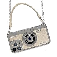 Black  Vintage Camera Phone Case For Iphone 15 Pro Max 3d Vintage Camera Design With Long Crossbody Lanyard Black~p117436908