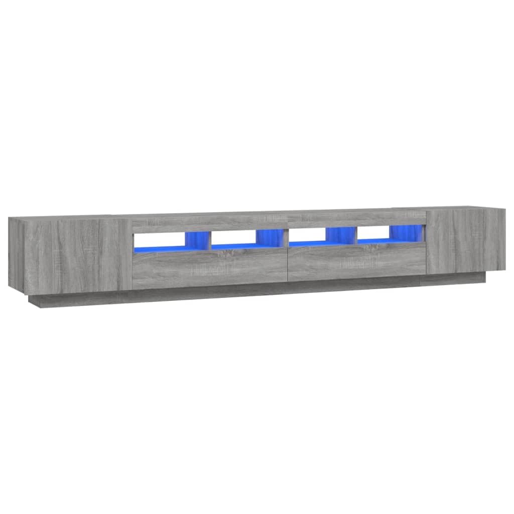 Set Muebles TV con Leds 3 pzas Madera contrachapada Gris Sonoma