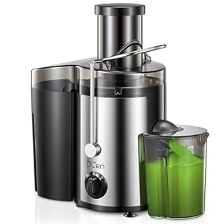 Extracteur de Jus Centrifuge 800W avec Large Goulotte de 3 Pouces, Facile à Nettoyer, Acier Inoxydable, Sans BPA, Idéal pour Fruits et Légumes (Sliver, 500W)