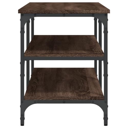 Banc à chaussures aspect chêne de qualité supérieure avec structure robuste en métal - 7