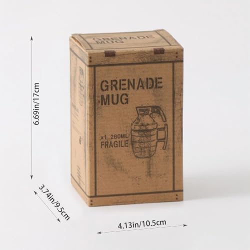 MBSM Tasse créative de 266 ml, tasse de grenade à la main, tasse à café grenade à la main, tasse à bière 3D, tasse à cappuccino amusante, tasse à thé avec couvercle, cadeau amusant – vue 3