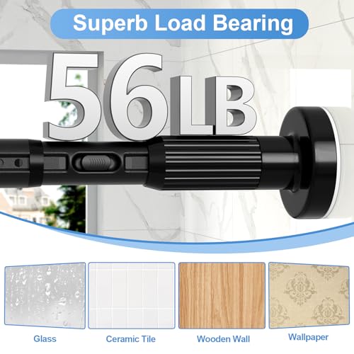 Image of Tension Rod 41-67inch Black Tension Curtain Rods no Drilling
