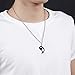 2 Piezas Acero Inoxidable Colgantes Collares para Hombre Mujer Negro, Collares Pareja...