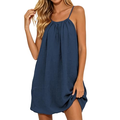 Robe col rond décontractée à coupe ample et fluide