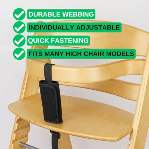 Miniatura 2 de Juego De Protector De Correa De Entrepierna Y Arnés Para Trona, 2 Pzs, Negro, Correas De Arnés Compatibles Con Hauck Alpha Beta, Stokke Tripp Trapp, Roba Sit Up, Funda De Neopreno Suave