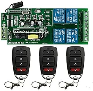 AC85v~250V 110V 220V 230V 4CH RF Wireless Remote Control Relay Switch Security System Garage Doors, Rolling Gate Electric Doors