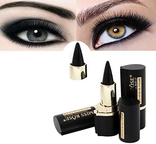 Tuscom Makeup Eyes Pencil, Ultra Black Gel Eyeliner, Long-Lasting Waterproof Smudge Proof Eyeliner for Women Girls (Black)