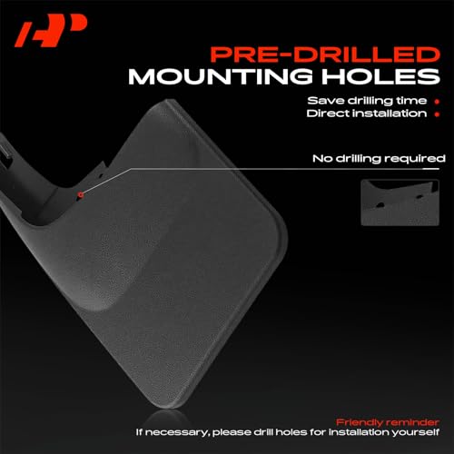 Image of A-Premium Mud Flaps Compatible with Ford F-150 2021 2022 2023 2024 Pickup, No Drilling Required Mud Guards with Hardware Accessories, Set of 2 Rear Side