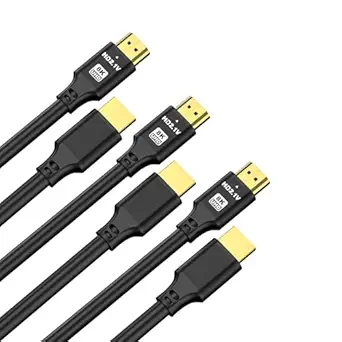 HDMI Cable 3FT 3-Pack, 8K@60Hz 4K@120Hz 48Gbps, HDCP 2.2 & 2.3, DTS:X, HDR 10 Compatible with Roku TV/eARC/3D/PS5/HDTV/Laptop/Blu-ray High Speed HDMI Cable(Black)