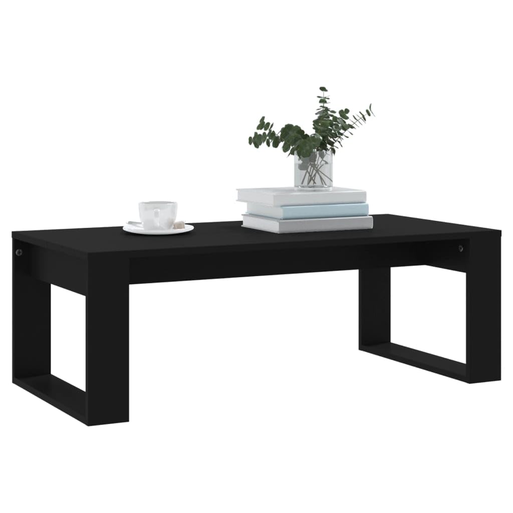 LAPOOH Stolik kawowy czarny 102 x 50 x 35 cm drewno inżynieryjne, nowoczesny stolik kawowy, stolik kawowy do salonu, stolik kawowy-823359