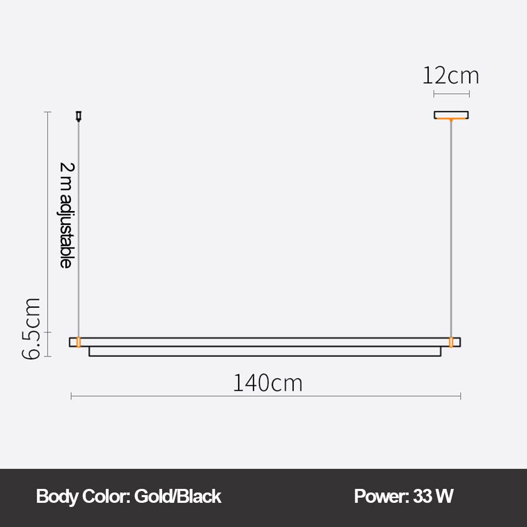 Lampada a sospensione a LED Tavolo da pranzo Striscia Lampada a sospensione Lampada a sospensione regolabile in altezza 6000K Lampadario in metallo a luce bianca Cucina Isola Bar Sala da pranzo