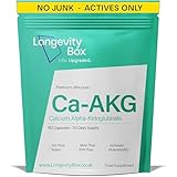 Longevity Box Ca AKG Pure 500 mg con 60 cápsulas, suplemento de alfa-cetoglutarato de calcio para, ingesta nutricional diaria, energía celular y mantenimiento de la función metabólica