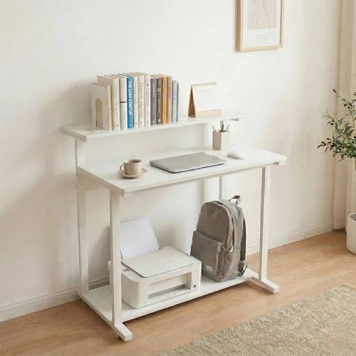 �q���� komaitoma �p�\�R���f�X�N ��60 ���j�^�[��t�� ���[�I��̌^ PC�f�X�N �� �R���p�N�g�݌v �ȃX�y�[�X �g���ȒP �ݑ�Ζ� �e�����[�N �ؖڒ� �V���v�� ��l��炵 (�z���C�g, ��60cmX���s46cm)