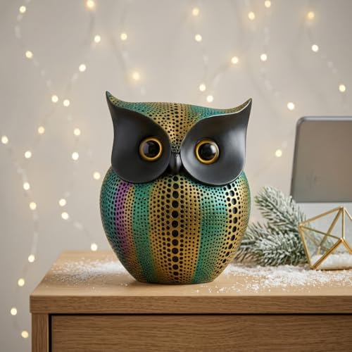 Image of Xtore Modern Classy Lucky Owl Resin Art Figure Showpiece -(Pack of 1,Multicolor)