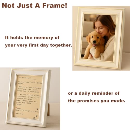 Nopikku Dog Welcome Gift Box – New Puppy Starter Kit with Promise Card, Frame, Toys, Double‑Sided Bowl & Brush in Woven Basket – Dog Adoption Gift for Small Medium Dogs by Nopikku - Used condition - Image 6