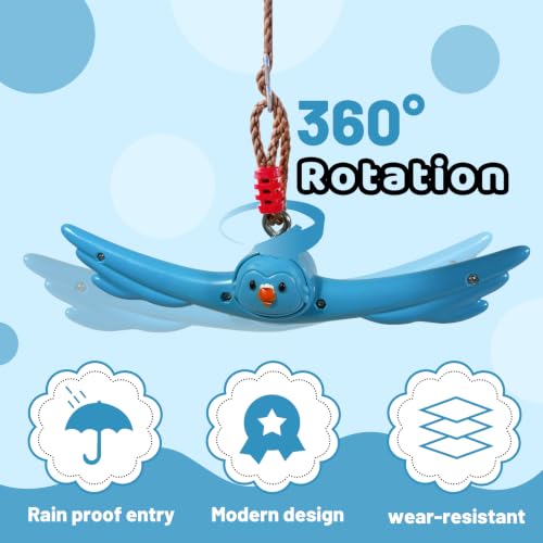 Ninja Twist Swing-360 Degree Handle Rotation Promotes Sensory Development, Arm Strength,Swingset Accessories Outdoor-Swing Spins Set (Blue) — view 4
