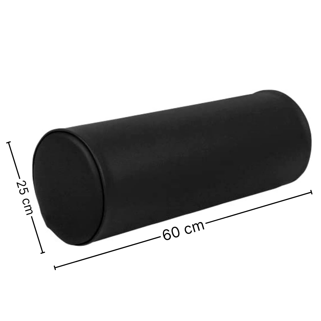 ATC Handels GmbH Lagerungsrolle mit Kunstlederbezug und Ether-Schaum Füllung Länge: 60 cm - für den Hausgebrauch oder Massage (schwarz 60 x 25cm)