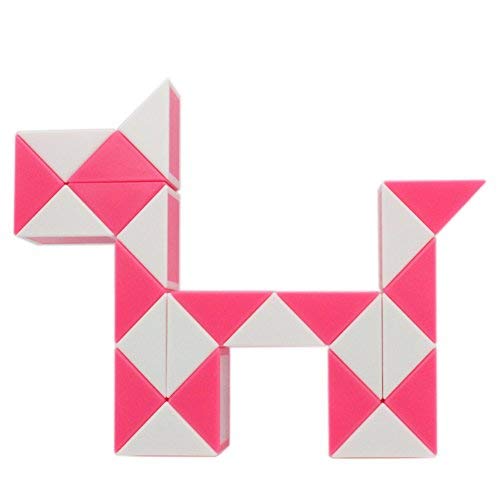 Mipartebo Magic Snake Cube Twist Puzzle 24 Wedges Large Size Twist Fidget Snake Toys Gift Party Favors Game Goodie Bag Fillers For Kids Adults Teens Pink #TOP1