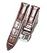 Produktbild BINLUN Leder-Uhrenarmband Krokodilmuster Schnellverschluss Ersatz Kalbsleder Uhrenarmbänder Smartwatch 10 Farben 13 Größen für Herren & Damen(Silberne Schnalle,Braun,21mm)
