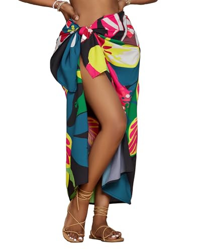 Bsubseach Women Sarong Swimsuit Coverups Long Pareo Bikini Wraps Skirt Beach Bathing Suit Cover Up