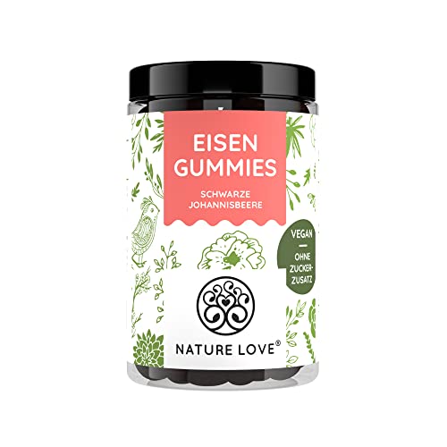 NATURE LOVE® Eisen Gummies – 120 Stück – ohne Zuckerzusatz, 96,5{ae7913b06445c3158f4134330e09c6617dfa0d56460a18ce37505d15f0bd3759} Fruchtanteil – Gummibärchen als Alternative zu Eisentabletten und Kapseln – für Erwachsene & Kinder geeignet – vegan und laborgeprüft
