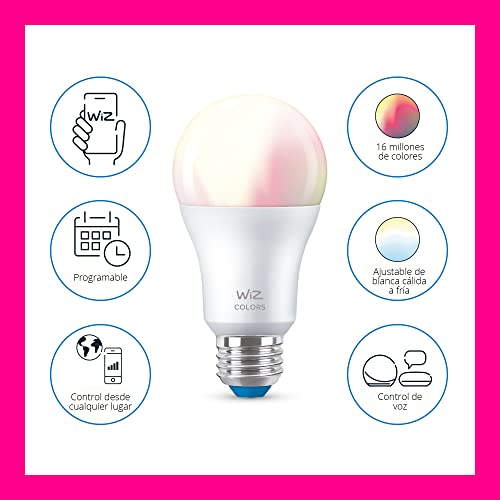 Image of WiZ LED Smart Light Bulbs, Sunset to Sunrise Automation + Motion Detection + Control with Voice or App, Full Color A19 60W 800LM E26 Indoor, Matter Compatible - 1 Pack