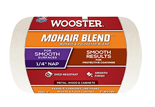 Wooster Brush R207-4 Mohair Blend Roller Cover 1/4-Inch Nap, 4-Inch