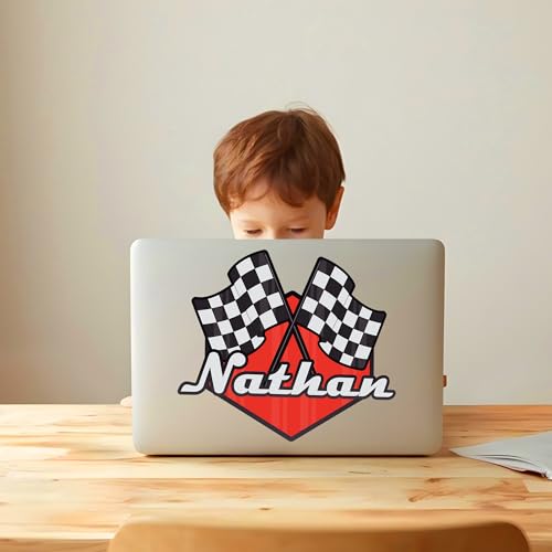 Vinilo decorativo personalizado para pared de niño con tema de carrera miniatura 3