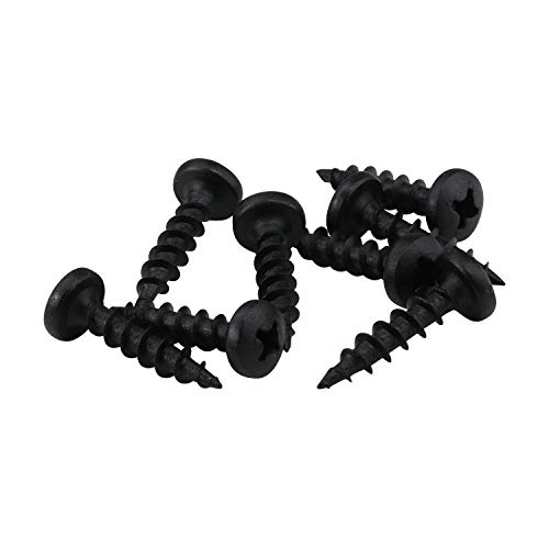100 Tornillos Rok Hardware #8 x 3/4" de rosca gruesa profunda cabeza Pan acabado Negro Fosfato para madera MDF miniatura 5