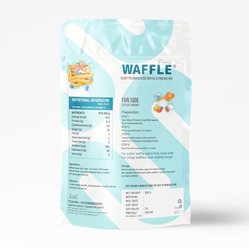 Image of Mutelab Waffle & Pancake Premix, Vanilla Flavor, 250g