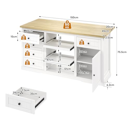 Meuble de rangement cuisine 150 cm pour optimiser l'espace et cuisiner