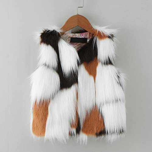 1-11 Years Little Girl Winter Waistcoat Coat Jacket Toddler Faux Fur Vest Coat Winter Warm Gilet Waistcoat Outerwear2