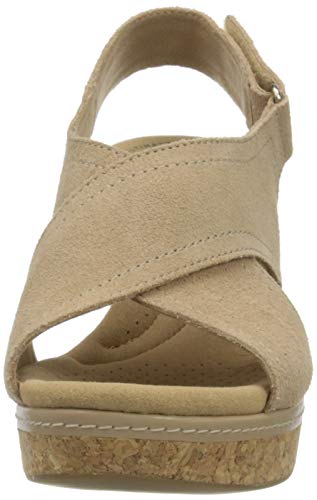 Clarks Women's Ankle-Strap Heeled Sandal, Sand Leather, 6.5 Us #TOP1