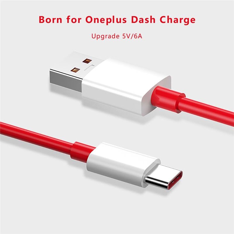 Image of Original Warp Type C Charging /Dash Type C Charging | Fast Charging Cable | Compatible for One Plus 12r /11r /10r /10t /10 /10 pro /9 /9 pro /8T /8 /8pro /7Pro /7T /7TPro /Nord /Ce3 lite | Red (USB to C Cable)