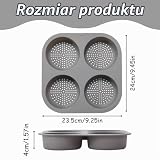 Butabeishy Silikonowa Forma do Bułek Burgerowych 4 Wgłębienia