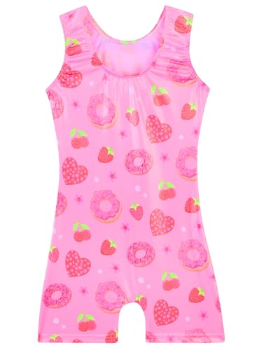 Leotards for Girls Gymnastics Toddler Dance Biketards Mermaid Unicorn Athletic Dance Wear Shiny Rainbow Blue Hotpink