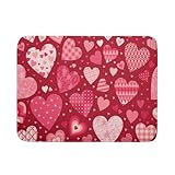 Valentine Day Love Heart Dish Drying Pad 18 x 24 Inch with Absorbent Reversible Microfiber Happy Valentines Pink Red Hearts Drying Mats For Kitchen Counter Dining Room Decoration