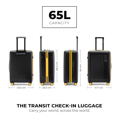 Image of MOKOBARA Transit Check-in Trolley Bag 64cm 65L Black & Yellow