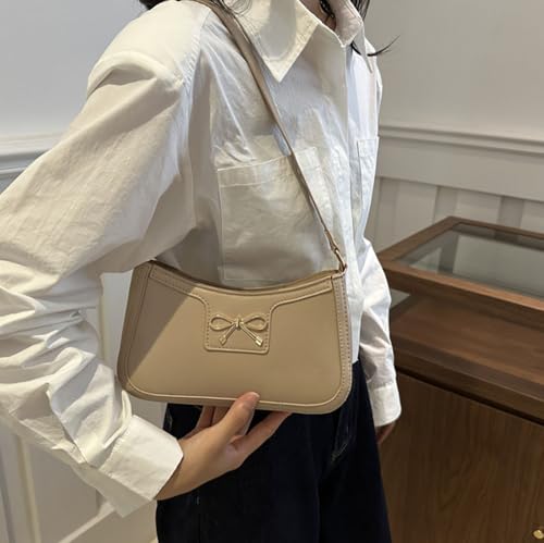 Image of AIPJOY Small Shoulder Bag For Women,Bow Shoulder Handbags Trendy Y2k PU Leather Purses