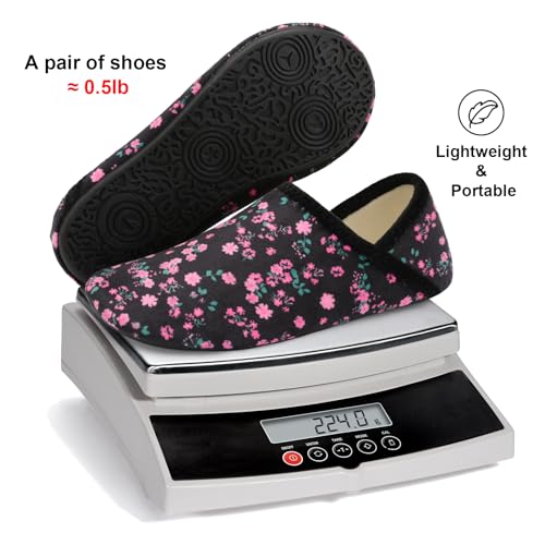 Image of Fires Womens Mens Slippers with Rubber Sole Soft-Lightweight House Slipper Socks Around House Shoes Non Slip Indoor /Outdoor