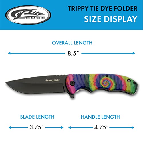 SZCO Supplies Tie Dye Spiral Folding EDC Knife #TOP21