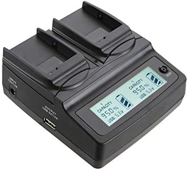 NP-FW50 FW50 Quick Duo LCD Battery Charger with 2 Battery Plates for Sony A6000 A3000 A5000 NEX-5 NEX-5R NEX-5N NEX-3 NEX-3N NEX-7 NEX-C3 DSLR A33 DLSR A55 A7r II A7s II A7 II RX10 II