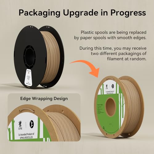 kexcelled PLA Holz Filament 1,75 mm, Wood PLA Echtholz, 3D Drucker Filament, Spezielles PLA Holzoptik, Echte Natürliche Holzfaser, Maßgenauigkeit +/- 0,03 mm, 1 kg Spule (2,2 lbs), Braun – Bild 3