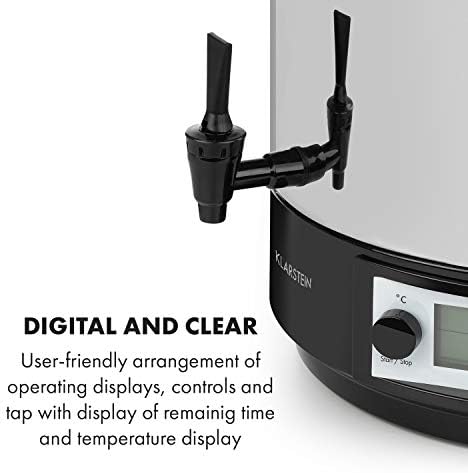 Bild 5 - Klarstein KonfiStar 40 Digital Einkochautomat Einkochtopf Einkocher Heißgetränkespender, 40 Liter, 2500 Watt, 30-100 °C, Timer, Warmhalte-Funktion, Deckel mit Verschluss, Edelstahl poliert