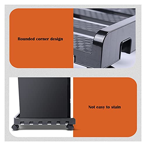 Soporte para CPU, carrito móvil con 4 ruedas caster, base para torre de PC, soporte para computadora de piso o debajo del escritorio miniatura 3